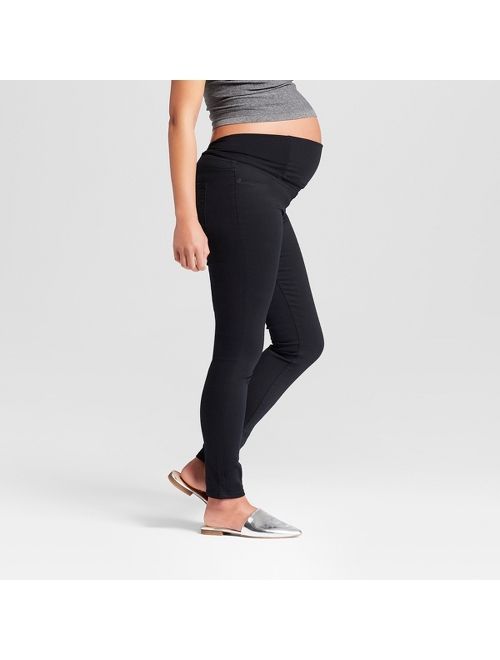 Maternity Crossover Panel Skinny Jeans - Isabel Maternity by Ingrid & Isabel&#153; Black