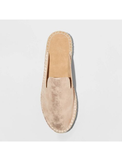 Women's Clara Microsuede Espadrille Mules - Universal Thread Rose Gold