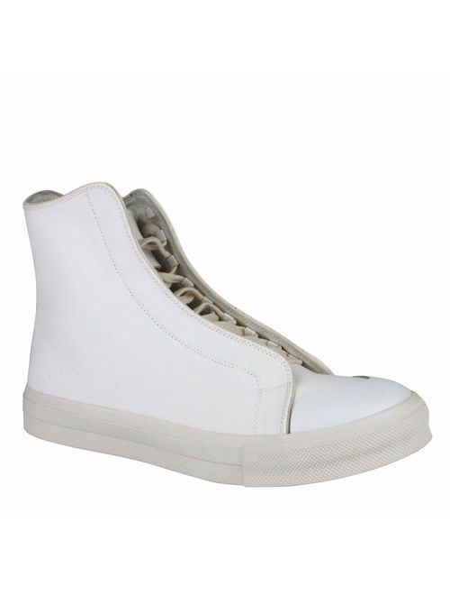 Alexander McQueen Men's Hi Top White/Ivory Canvas Sneaker 457297