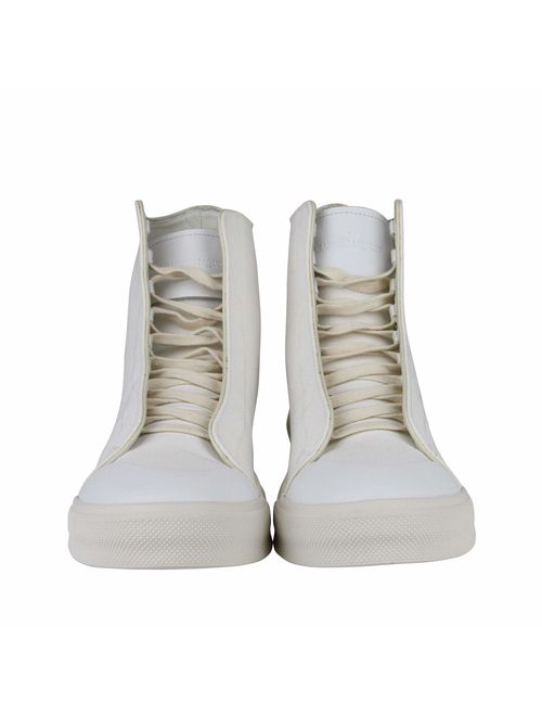 Alexander McQueen Men's Hi Top White/Ivory Canvas Sneaker 457297
