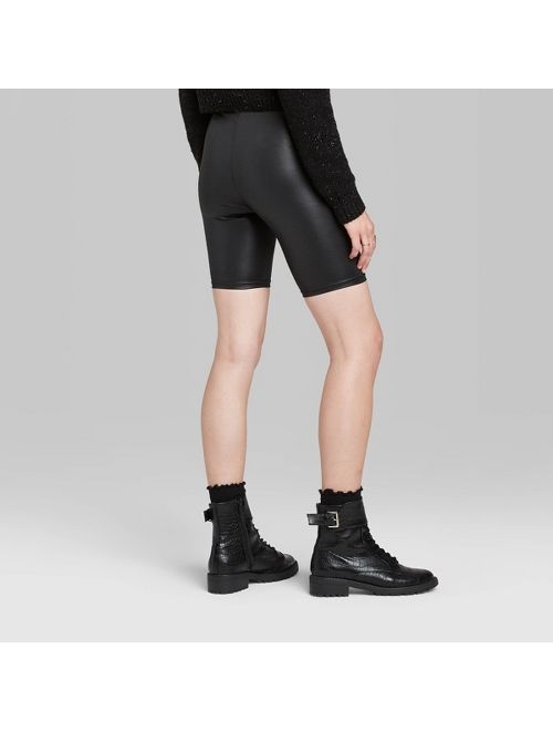 Women's High-Rise Liquid Bike Shorts - Wild Fable Black