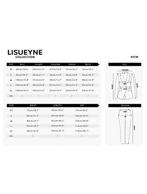 LISUEYNE Women's 2 Pieces Office Blazer Suit Slim Fit Work Suits for Women Blazer Jacket, Pant/Skirt Suits
