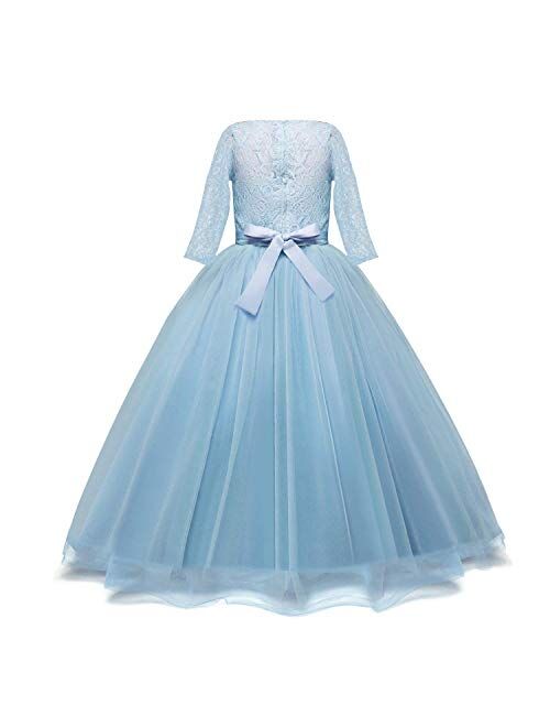 NNJXD Girls Princess Pageant Dress Kids Prom Ball Gowns Wedding Party Flower Dresses