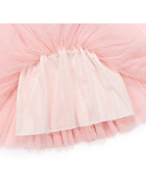 Flofallzique Baby Girls Dress Toddler Tutu Infant Floral Sundress Tulle Wedding Dress