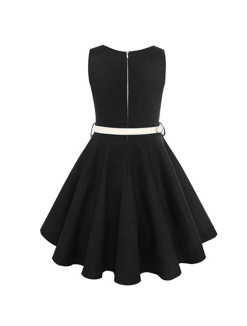 Girls 50s Vintage Swing Rockabilly Retro Sleeveless Party Dress for Occasion