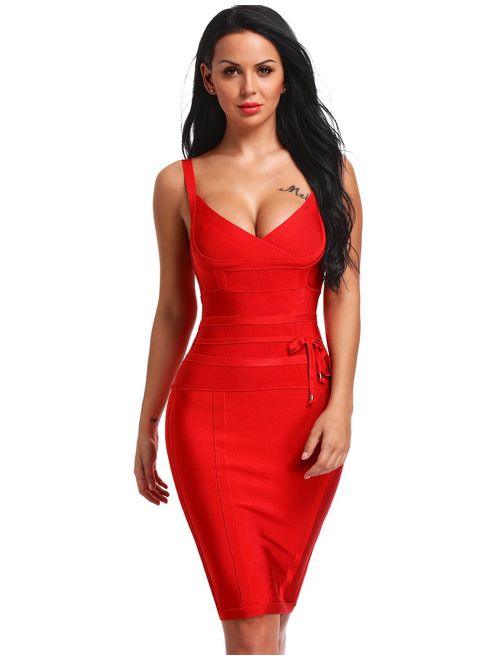 Hego Women's Bandage Dress Spaghetti Strap New Sexy Dresses for Party Club Night H4369-1