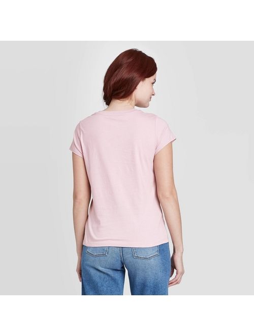 Women's Hello Love Short Sleeve Crewneck T-Shirt - Universal Thread Violet