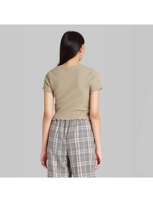 Women's Short Sleeve Waffle Baby T-Shirt - Wild Fable