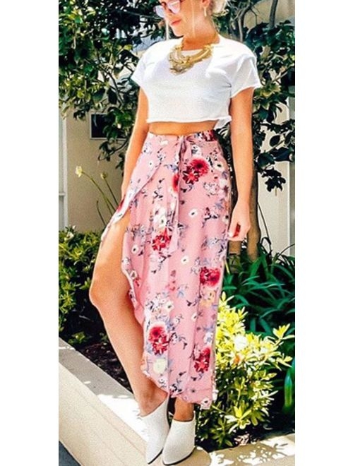 &harmony Women's Wrap Skirt - Ladies Asymmetrical Summer Skirt - Flowy, Bohemian Maxi Skirt