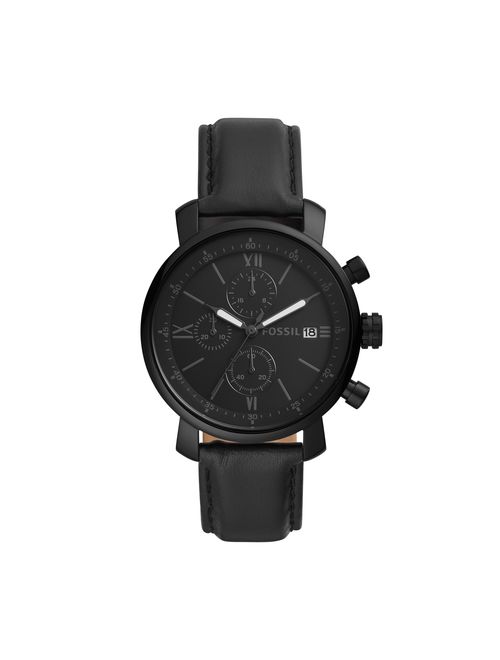 Fossil Men's Rhett Chronograph Black Leather Watch (BQ1703)
