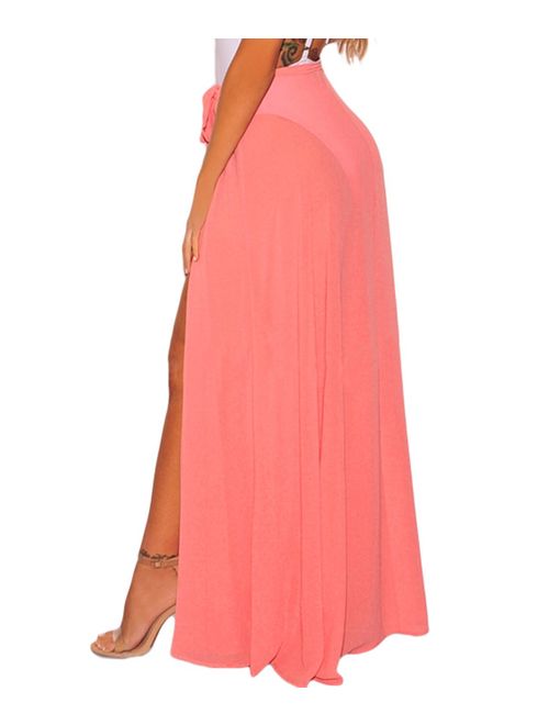 LALAGEN Womens Wrap High Waist Summer Beach Cover Up Maxi Skirt