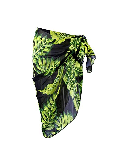 Ayliss Womens Swimwear Chiffon Printed Cover up Beach Sarong Pareo Bikini Swimsuit Wrap