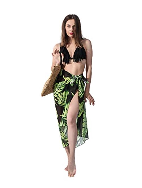 Ayliss Womens Swimwear Chiffon Printed Cover up Beach Sarong Pareo Bikini Swimsuit Wrap