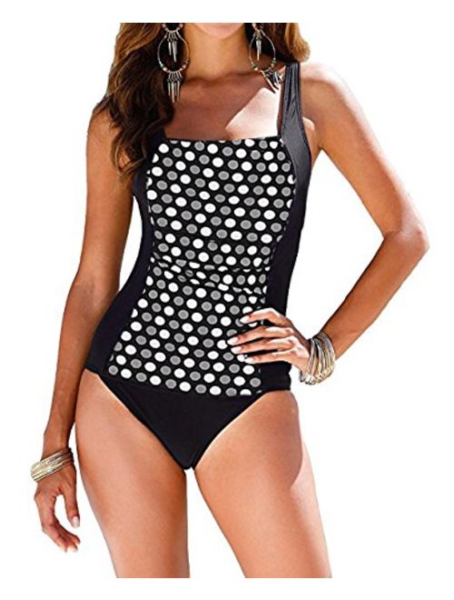 Buy Upopby Vintage Women S Tummy Control Monokini One Piece Swimsuit Retro Bathing Suit Online Topofstyle