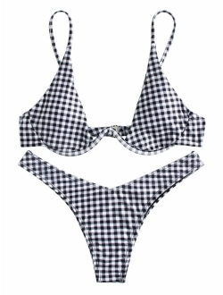 Women's Sexy Triangle Bathing Two Pieces Swimsuit Bikini Set