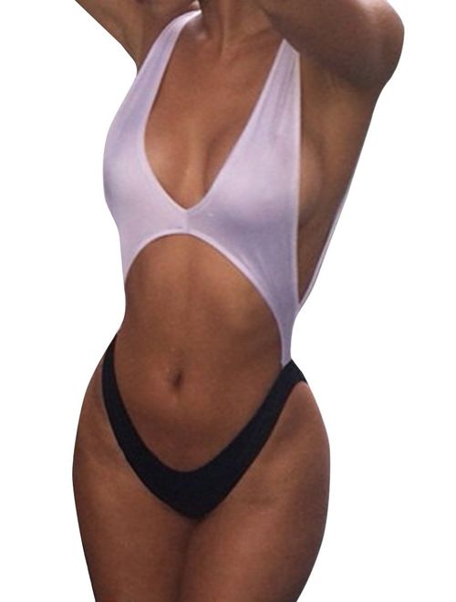 Viottiset Women's Bandage Cutout High Cut One Piece Swimsuit