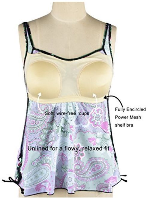 Septangle Women's Plus Size Bathing Suits Paisley Print Two Piece Swimsuit