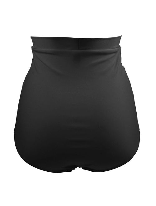 COCOSHIP Women's Retro High Waisted Bikini Bottom Ruched Swim Short Tankinis(FBA)