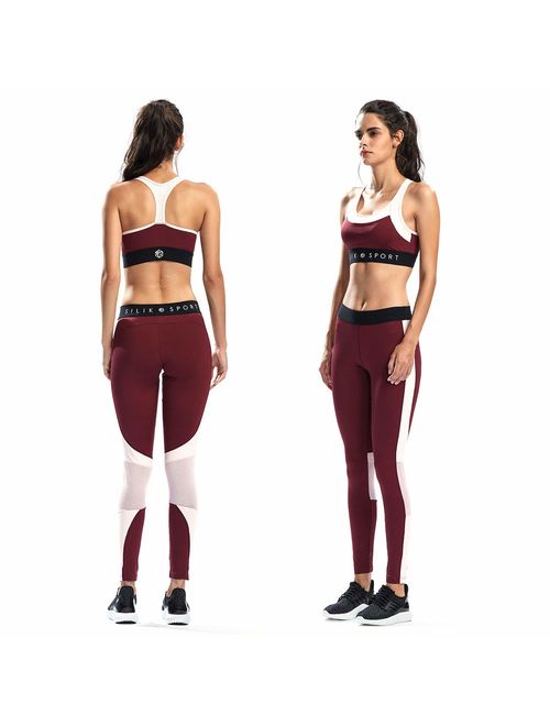 Women 2 Piece Outfits Sports Bra Yoga Leggings Gym Workout Clothes Set