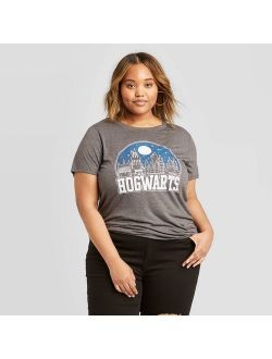 Women's Harry Potter Hogwarts Plus Size Short Sleeve T-Shirt (Juniors') - Charcoal Heather