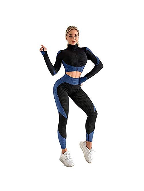 MANON ROSA Workout Sets Women 2 Piece Yoga Legging Crop Top Gym Clothes