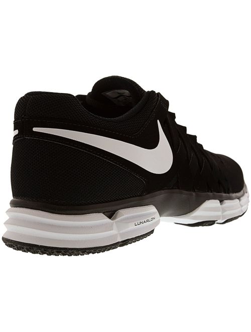 Nike Men's Lunar Fingertrap Tr Black / White - Ankle-High Leather Cross Trainer Shoe 13M
