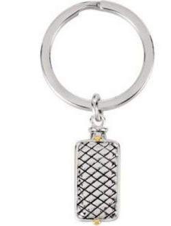 Woven Rectangle Ash Holder Key Chain - Inspirational Blessings in Sterling Silver