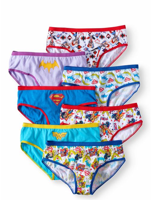 DC Superhero Girls, Girls Underwear, 7 Pack Panties (Little Girls & Big Girls)