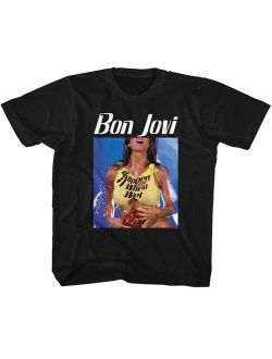 Bon Jovi Bon Slippery When Wet Black Children's T-Shirt