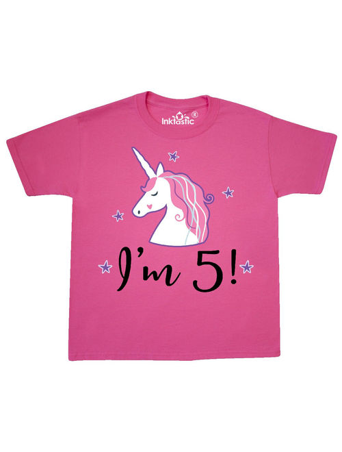 5th Birthday Cute Unicorn Youth T-Shirt