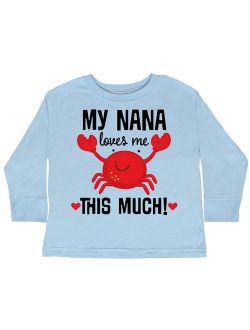 Nana Loves Me Grandson Gift Toddler Long Sleeve T-Shirt