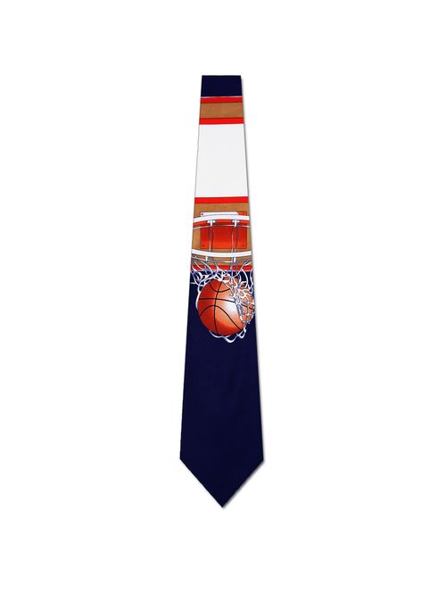 Basketball Hoops (Navy) Necktie Mens Tie