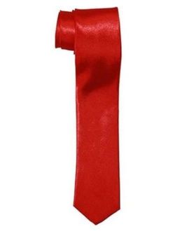 Formal Wear Neck Ties For Adults - Slim Style - Solid Color: Red - Gifts (NTieSC1 Z)