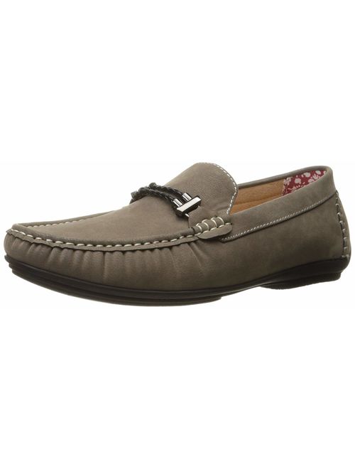 Stacy Adams Mens Percy Braided Strap Drivers Slip On (Grey,8.5)