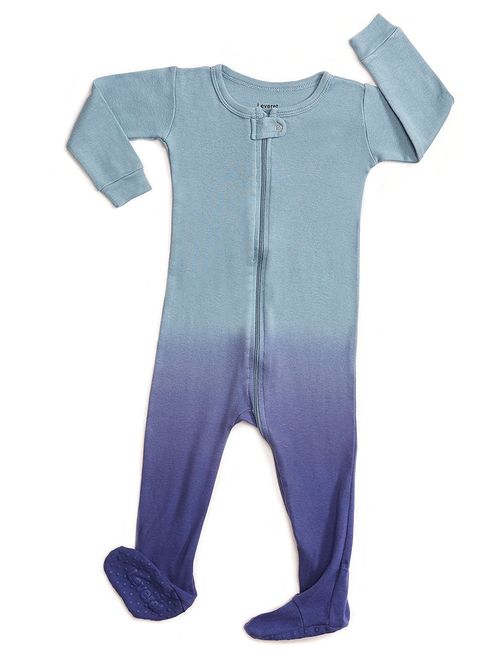 Leveret Organic Cotton Tie-Dye Blue Footed Pajama Sleeper 5 Years