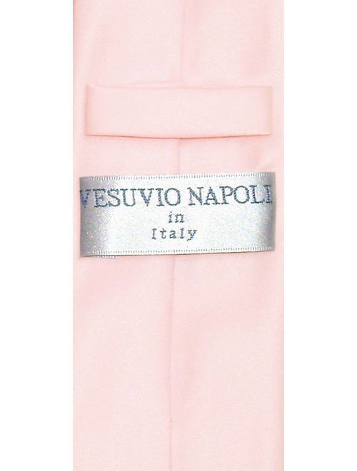 Vesuvio Napoli Narrow NeckTie Skinny PINK Color Men's Thin 2.5" Neck Tie