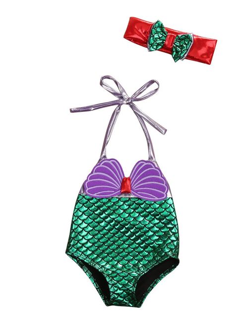 Canis Newborn Toddler Baby Kids Girls Mermaid Bikini Swimsuit Swimwear Bathing Suit