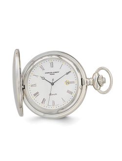 Men's Lex & Lu Charles Hubert Stainless Steel White Dial with Date Pocket Watch XWA583