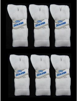 6 Pairs Diabetic Crew Circulatory Socks Health Support Mens Loose Fit Sz 9-11 !