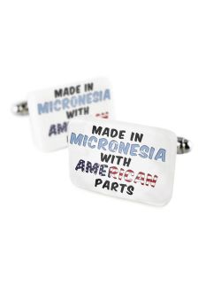 Cufflinks American Parts but Made in Micronesia Porcelain Ceramic NEONBLOND