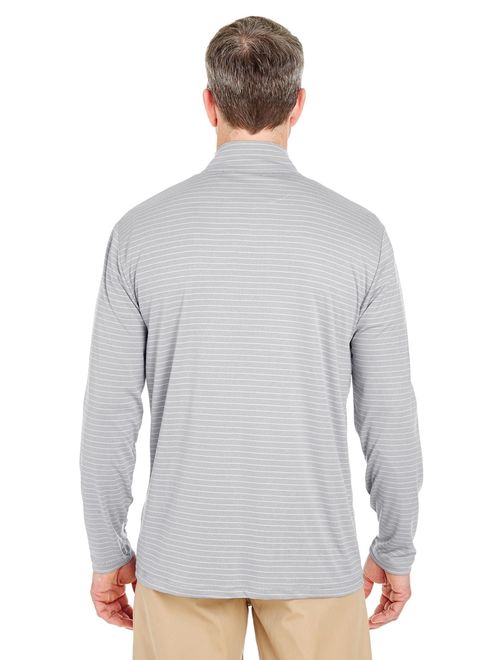 UltraClub Adult Striped Quarter-Zip Pullover