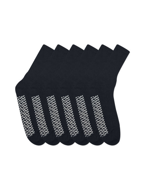 Diabetic Socks Unisex- Non Skid Hospital Loose Fitting Slipper Socks With Gripper Bottoms - 3 Pack Savings - Gripper socks (Black, 9-11)