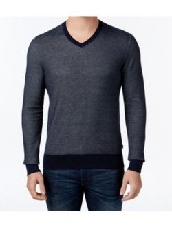NEW Blue Mens Size 2XL Pull-On Banded-Hem V-Neck Sweater