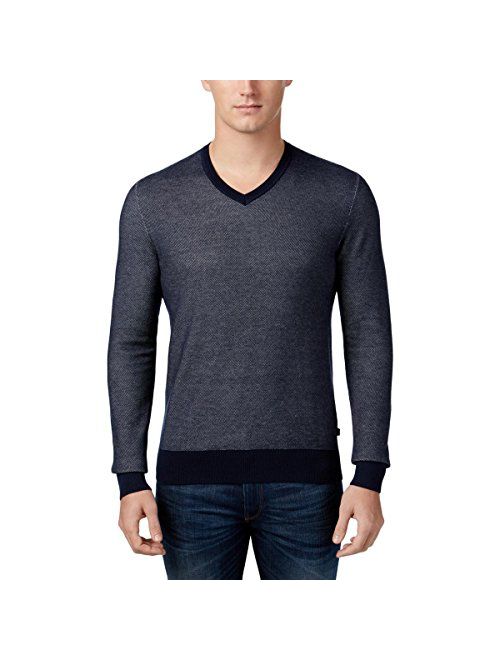 Michael Kors NEW Blue Mens Size 2XL Pull-On Banded-Hem V-Neck Sweater