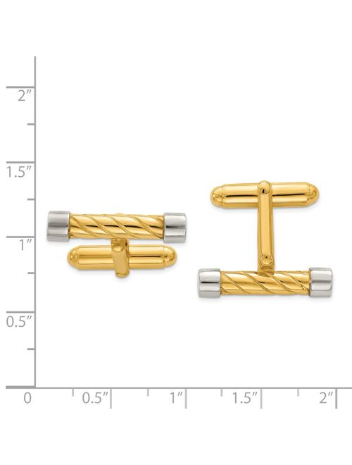 Sterling Silver and Vermeil Bar Cuff Links