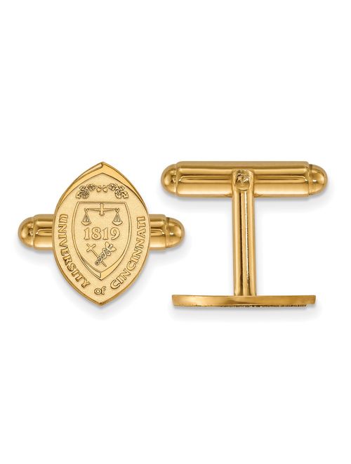 Solid 925 Sterling Silver with Gold-Toned University of Cincinnati Crest Cuff Link (11mm x 15mm)