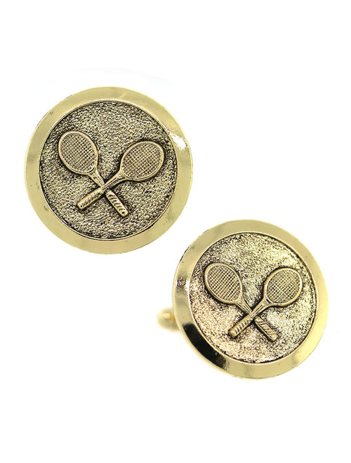 1928 Jewelry Tennis Racket Round Cufflinks