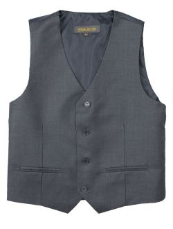 Big Boys' Two Button Suit Vest, Charcoal