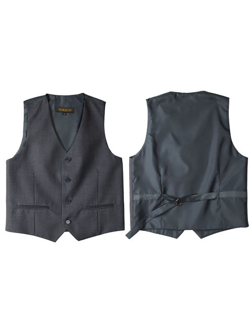 Spring Notion Big Boys' Two Button Suit Vest, Charcoal