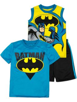 Batman Shirt, Tank Top and Shorts Set - Toddler/ Little Boys, 2T (Yellow)